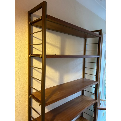 222 - A mid century single bay of  ladderax shelving with 7 shelves