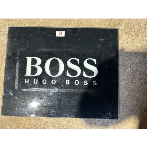 94 - A Hugo Boss perspex sign 40x50