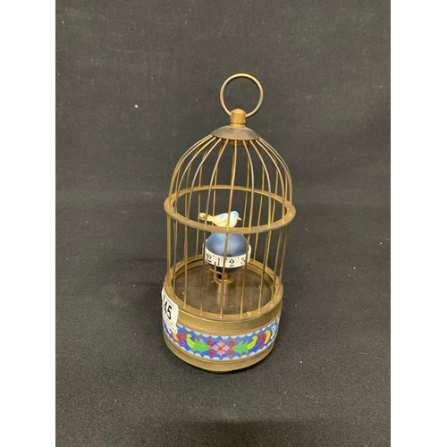 745 - Bird Cage Clock running, height 22 cms