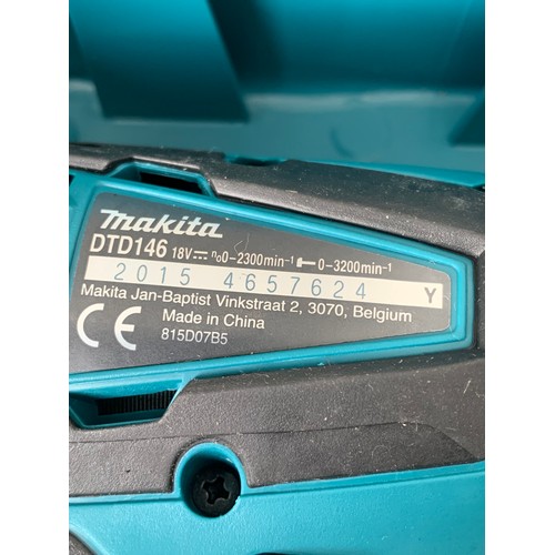 342 - A Makita cordless drill set Model DTD146 and DHP458 (no batteries)