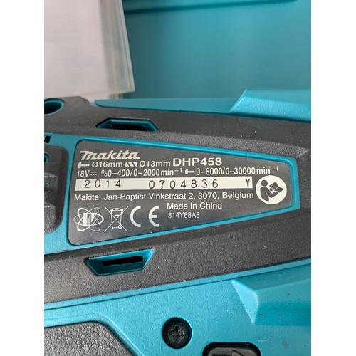 342 - A Makita cordless drill set Model DTD146 and DHP458 (no batteries)