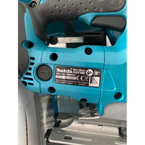 373 - A cased Makita three part cordless set consisting of circular saw DSS610, jigsaw DJV180 and sander D... 