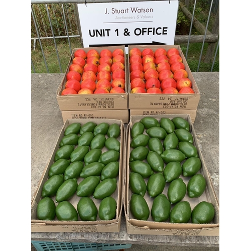 890 - Four boxes of 24 artificial Pomegranates and two boxes of 24 artificial Limes