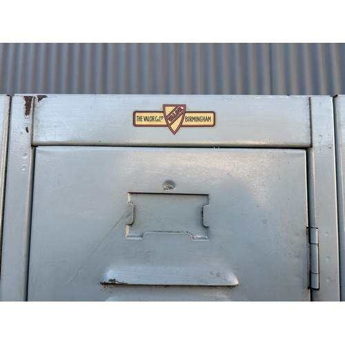102 - A vintage VALGOR triple locker with 3 keys 92x30x184