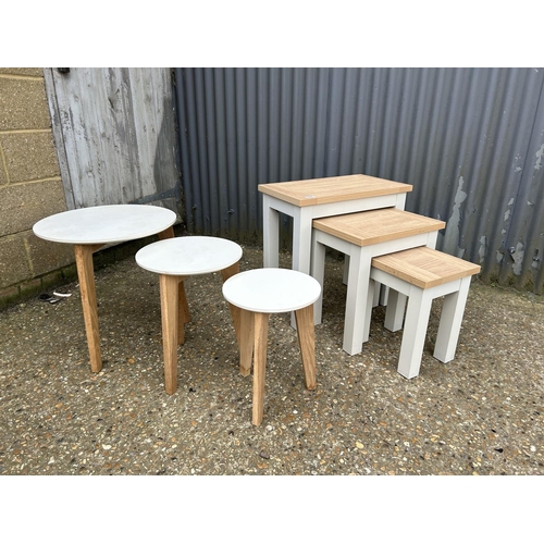 133 - Two modern nests of three occasional tables