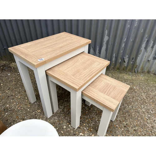 133 - Two modern nests of three occasional tables