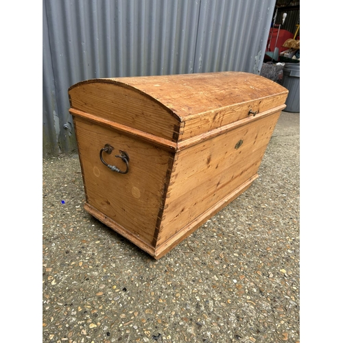 140 - A country pine dome top chest 97x70x60