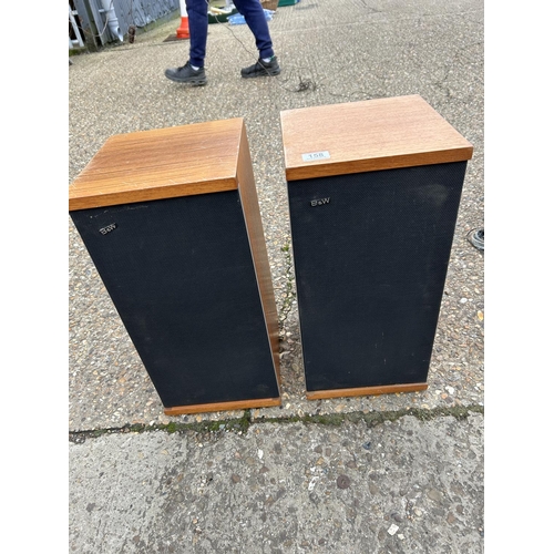 158 - A pair of Bowers and Wilkins Teak cased speakers