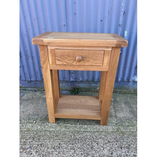 17 - A light oak single drawer hall table 66x36x85