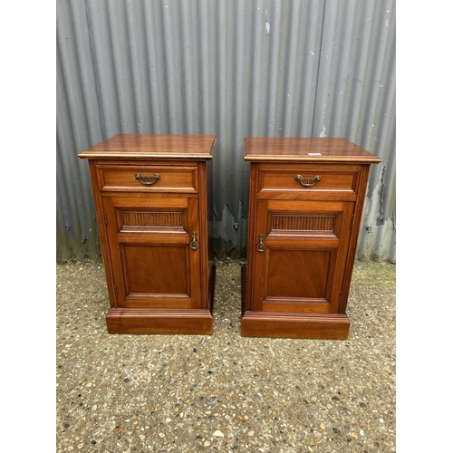 179 - A pair of good quality Edwardian mahogany bedsides, possibly by James Shoolbred, stamped with number... 