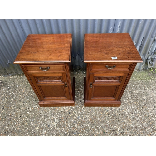 179 - A pair of good quality Edwardian mahogany bedsides, possibly by James Shoolbred, stamped with number... 