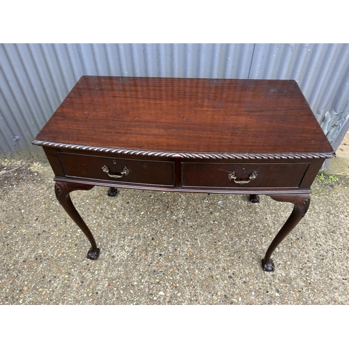 195 - A mahogany two drawer serving table 108x60x85