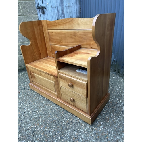 219 - A cherrywood hall seat crafted from a Kent Cherry Tree 100x30x90