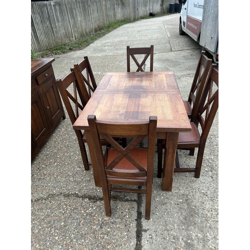 226 - A  complete modern oak dining suite consisting of  and extending table with 6 chairs together with m... 