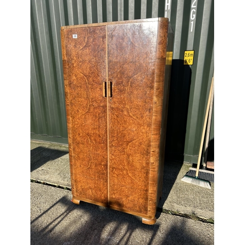 246 - An Art deco style two door gents wardrobe, part fitted to the interior 84x46x160