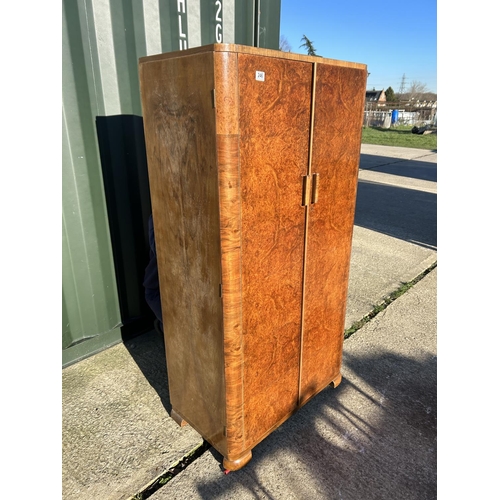 246 - An Art deco style two door gents wardrobe, part fitted to the interior 84x46x160