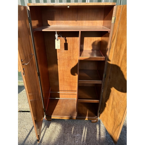 246 - An Art deco style two door gents wardrobe, part fitted to the interior 84x46x160