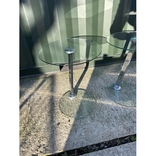 268 - Three modern circular glass occasional tables