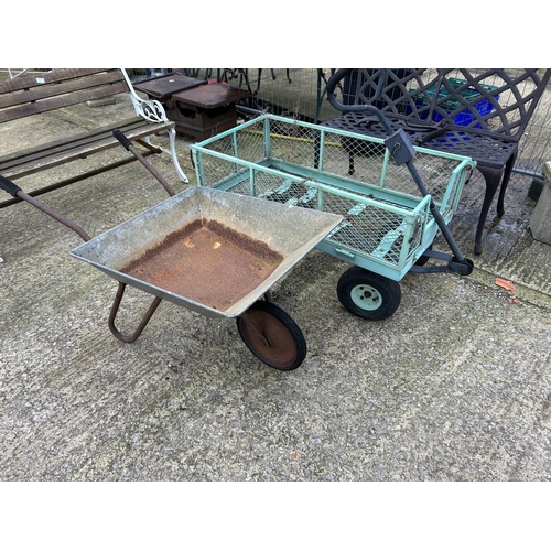 363 - Wheelbarrow and four wheel barrow