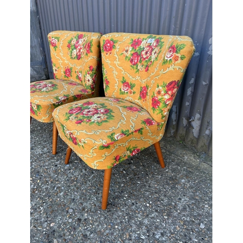 38 - A pair of yellow and pink bedroom chairs