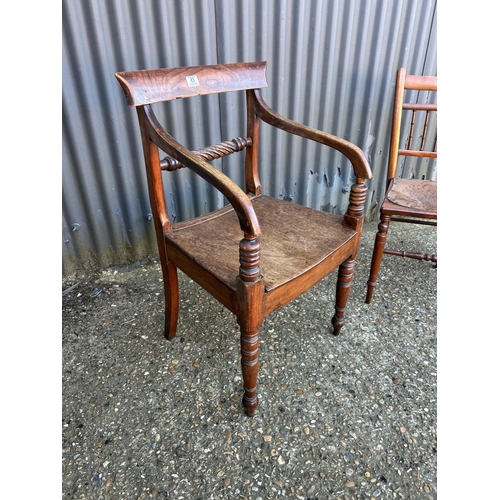 43 - A Victorian mahogany carver chair together with Edwardian chair