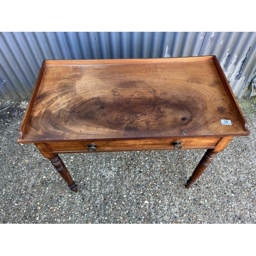 58 - A Victorian mahogany single drawer writing table