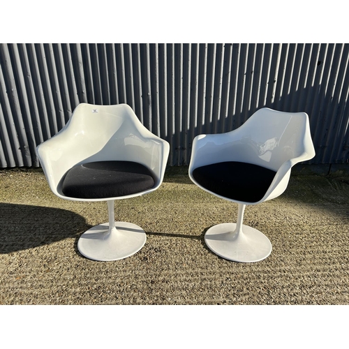 86 - A pair of ARKANA style  mid century TULIP chairs
