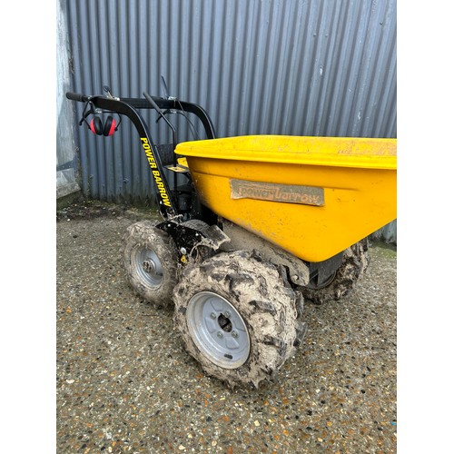 400a - A petrol powered site barrow fitted with honda motor with additional bin - running and working order