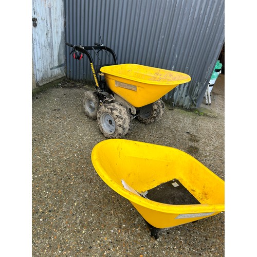 400a - A petrol powered site barrow fitted with honda motor with additional bin - running and working order