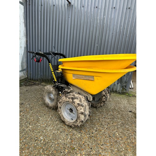 400a - A petrol powered site barrow fitted with honda motor with additional bin - running and working order