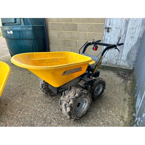 400a - A petrol powered site barrow fitted with honda motor with additional bin - running and working order