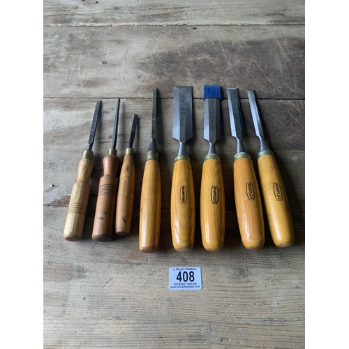 408 - Set of Four Marples Chisels and four others