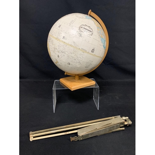 477 - Globe master Globe, overall height 38cms and music stand