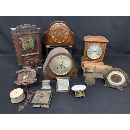 541 - Mantle clock and various clock parts (2)