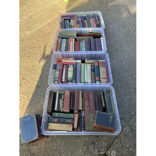 608 - 4 trays of volumes of books