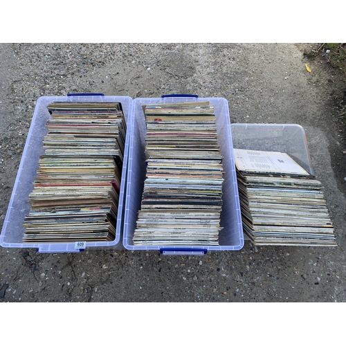 609 - 3 trays of LP records