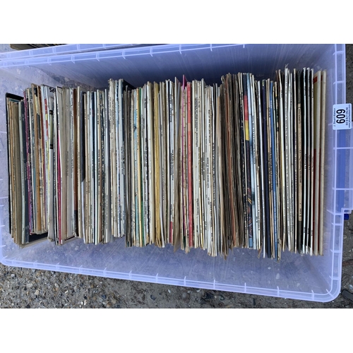 609 - 3 trays of LP records