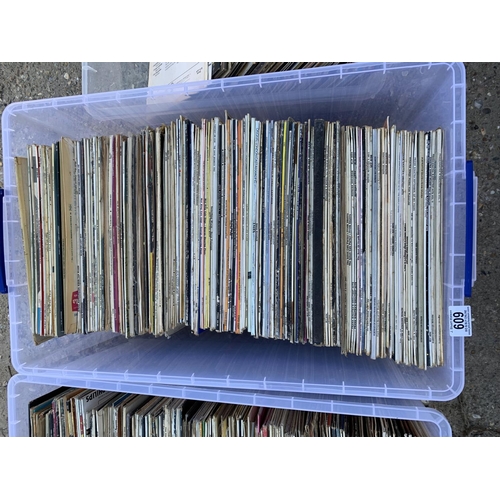 609 - 3 trays of LP records