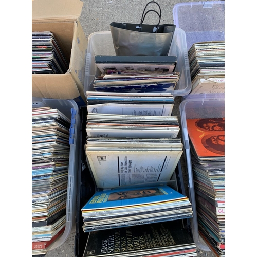 611 - 7 boxes LP records and singles