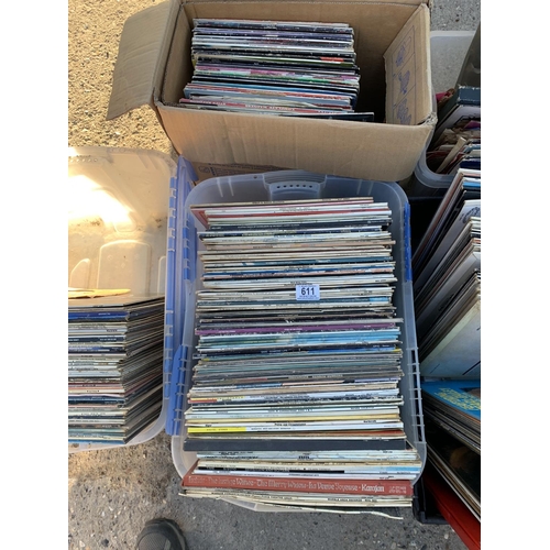 611 - 7 boxes LP records and singles