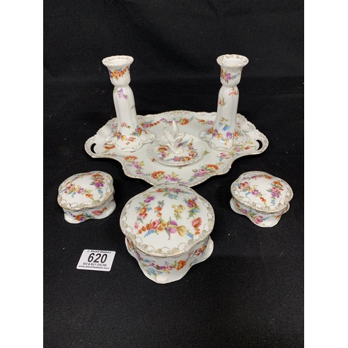 620 - 7 piece Vintage Austrian Trinket Set, no damage