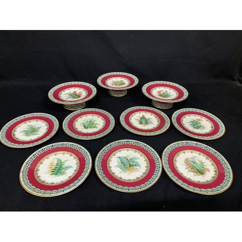 673 - Fern pattern Victorian Dessert Set