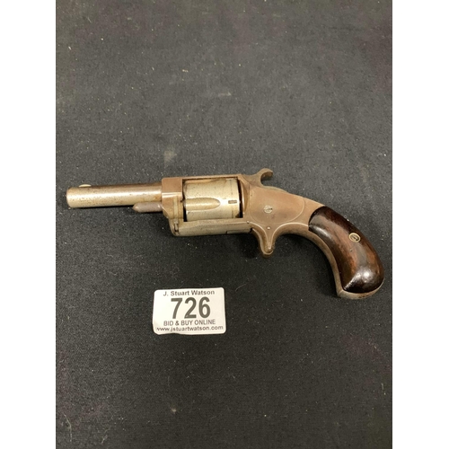 726 - Hopkins and Allen No2 1871 Blue Jacket revolver, Calibre .32