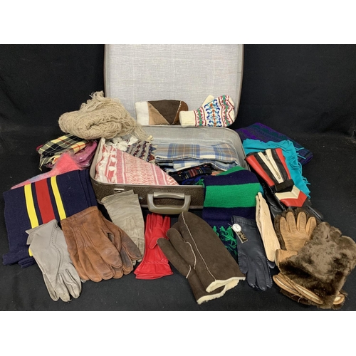 740 - Case of vintage scarves and gloves