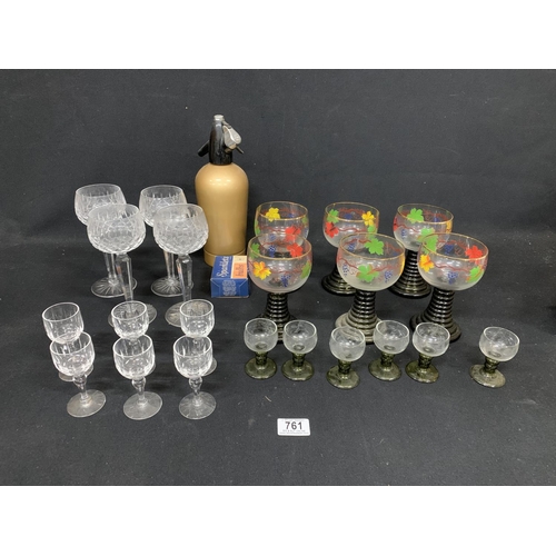 761 - Soda Syphon and drinking glasses