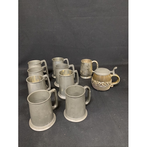 762 - 8 Pewter Tankards and two other Tankards (2)