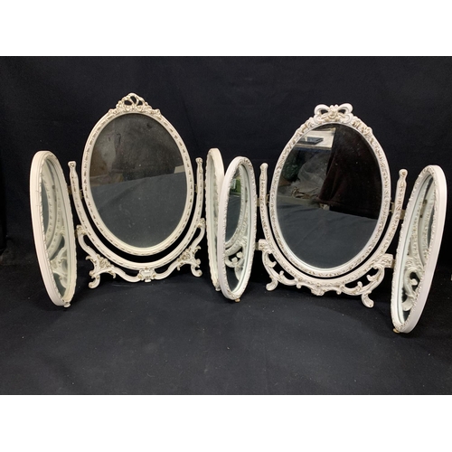 766 - Two white painted/gilt dressing table mirrors, height 59 cms