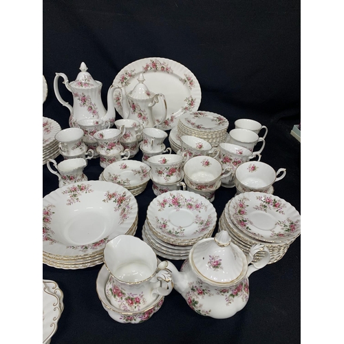 774 - Royal Albert Lavender Rose tea and coffee ware, dinnerware & accessories plus large Teapot in last p... 