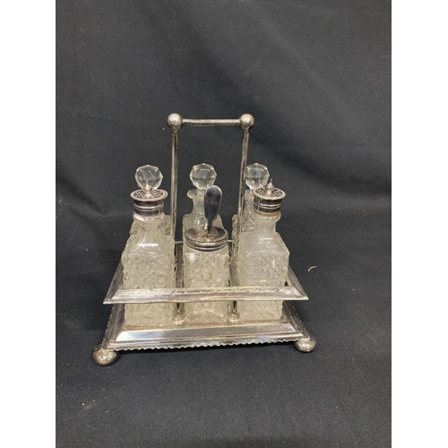 780 - Silver Plated Six Bottle cruet