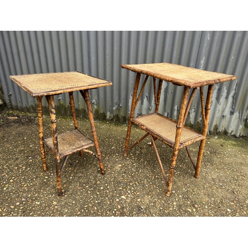 116 - Two vintage bamboo occasional tables
